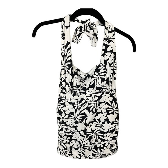 Lands' End Square Neck Halter Tankini Swimsuit Top in Havana Print Size 4 NWT - Picture 4 of 8